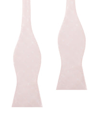 Nude Pink Polka Dots Self Bow Tie
