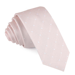 Nude Pink Polka Dots Skinny Tie