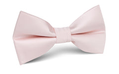 Nude Pink Satin Bow Tie