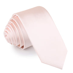 Nude Pink Satin Skinny Tie