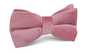 Nude Pink Velvet Bow Tie