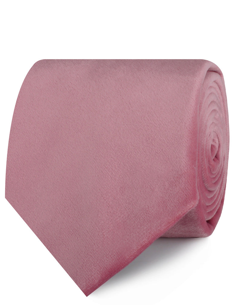 Nude Pink Velvet Necktie Roll