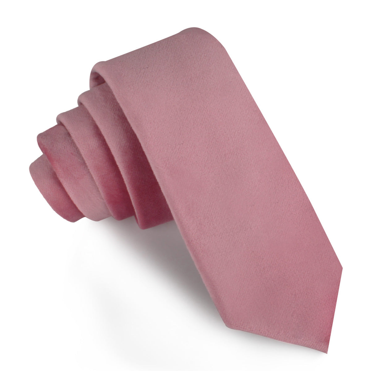 Nude Pink Velvet Skinny Tie