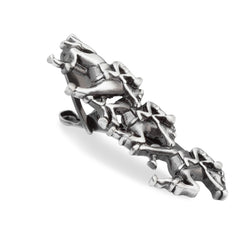 Off to The Races Antique Silver Tie Bar