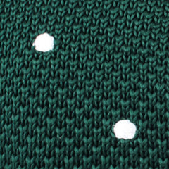 Ohara Green Polka Dot Knitted Tie Fabric