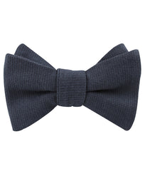 Öland Navy Blue Linen Self Bow Tie