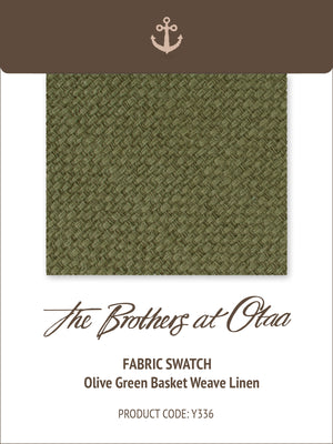 Fabric Swatch (Y336) - Olive Green Basket Weave Linen
