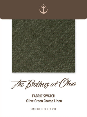 Fabric Swatch (Y330) - Olive Green Coarse Linen
