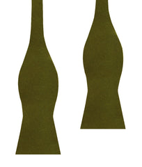 Olive Green Satin Self Bow Tie