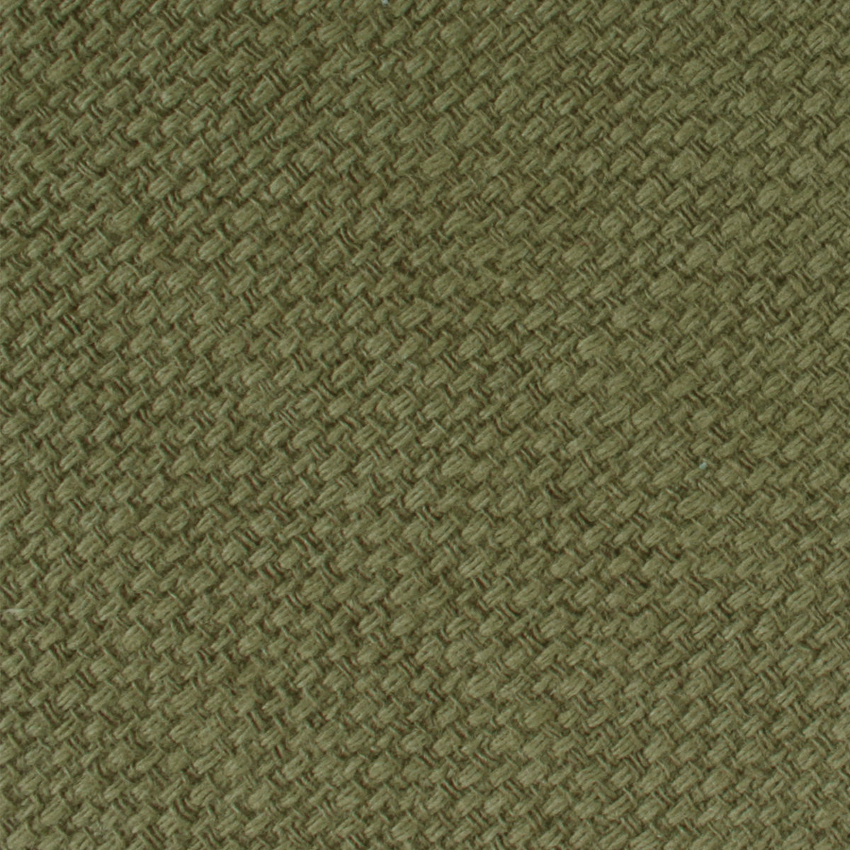 Olive Green Basket Weave Linen Pocket Square Fabric