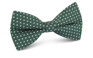 Olive Green Polka Dot Cotton Bow Tie