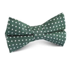 Olive Green Polka Dot Cotton Kids Bow Tie