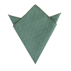 Olive Green Polka Dot Cotton Pocket Square