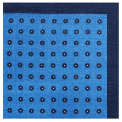 One-Speed Blue Wool Pocket Square Fold