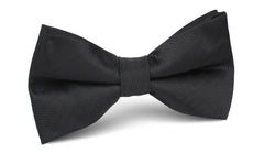 Onyx Black Herringbone Bow Tie