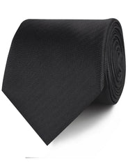 Onyx Black Herringbone Neckties