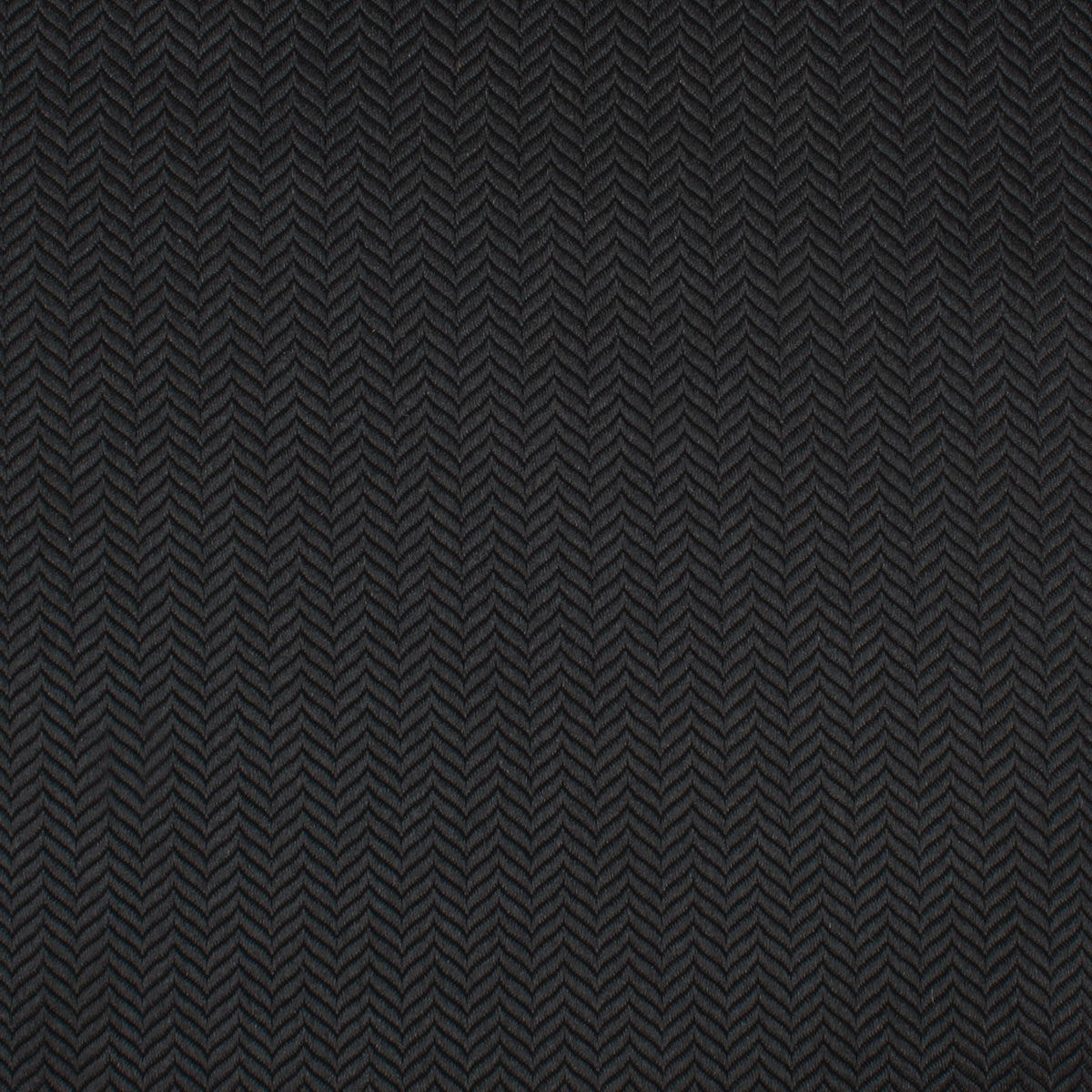 Onyx Black Herringbone Pocket Square Fabric