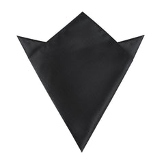 Onyx Black Herringbone Pocket Square