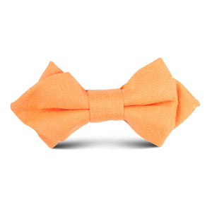 Orange Amber Slub Linen Kids Diamond Bow Tie