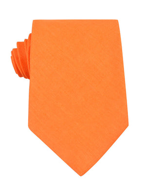 Orange Amber Slub Linen Necktie