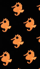 Orange Seahorse Socks Fabric