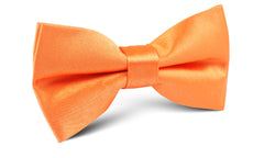 Orange Tangerine Satin Bow Tie