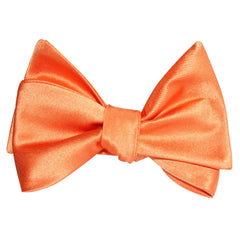 Orange Tangerine Satin Self Tie Bow Tie 2