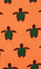 Orange Turtle Socks Fabric