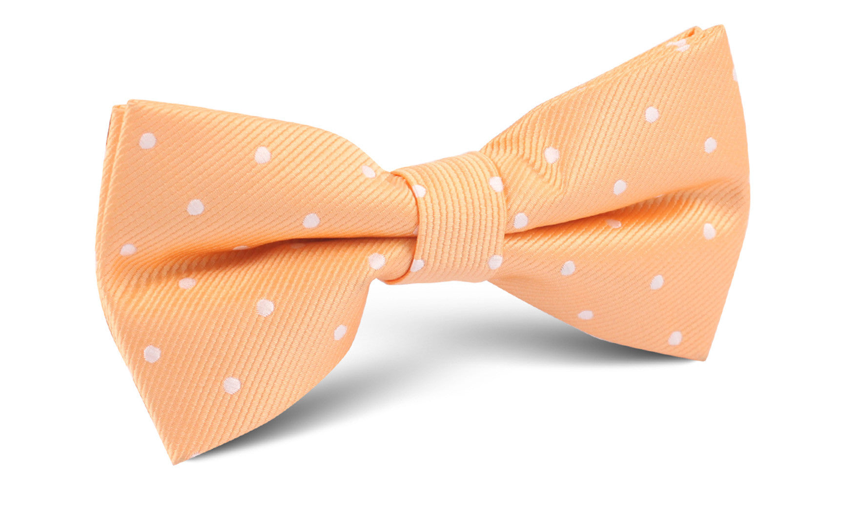 Orange with White Polka Dots Bow Tie