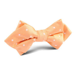 Orange with White Polka Dots Diamond Bow Tie
