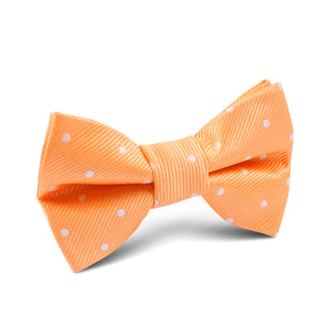 Orange with White Polka Dots Kids Bow Tie