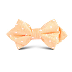 Orange with White Polka Dots Kids Diamond Bow Tie