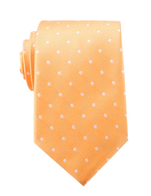 Orange with White Polka Dots Necktie