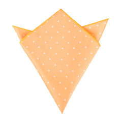 Orange with White Polka Dots Pocket Square