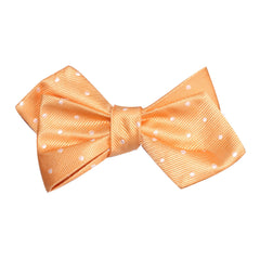 Orange with White Polka Dots Self Tie Diamond Tip Bow Tie 2