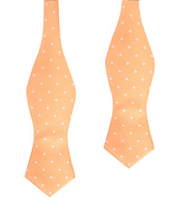 Orange with White Polka Dots Self Tie Diamond Tip Bow Tie