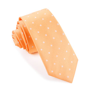 Orange with White Polka Dots Skinny Tie