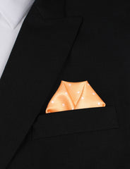 Orange with White Polka Dots Winged Puff Pocket Square Fold