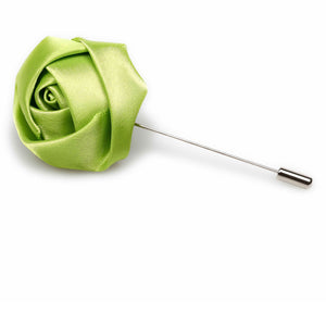 Oxfam Green Satin Rose Lapel Pin