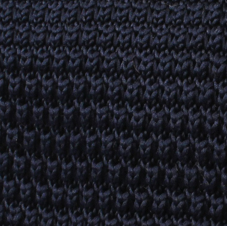 Oxford Navy Blue Pointed Knitted Tie Fabric