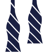 Oxford Blue Pencil Striped Linen Self Bow Tie