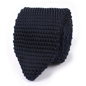 Oxford Navy Blue Pointed Knitted Tie