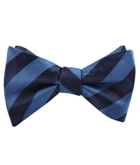 Oxford & Steel Blue Striped Self Tied Bow Tie