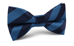Oxford & Steel Blue Striped Bow Tie