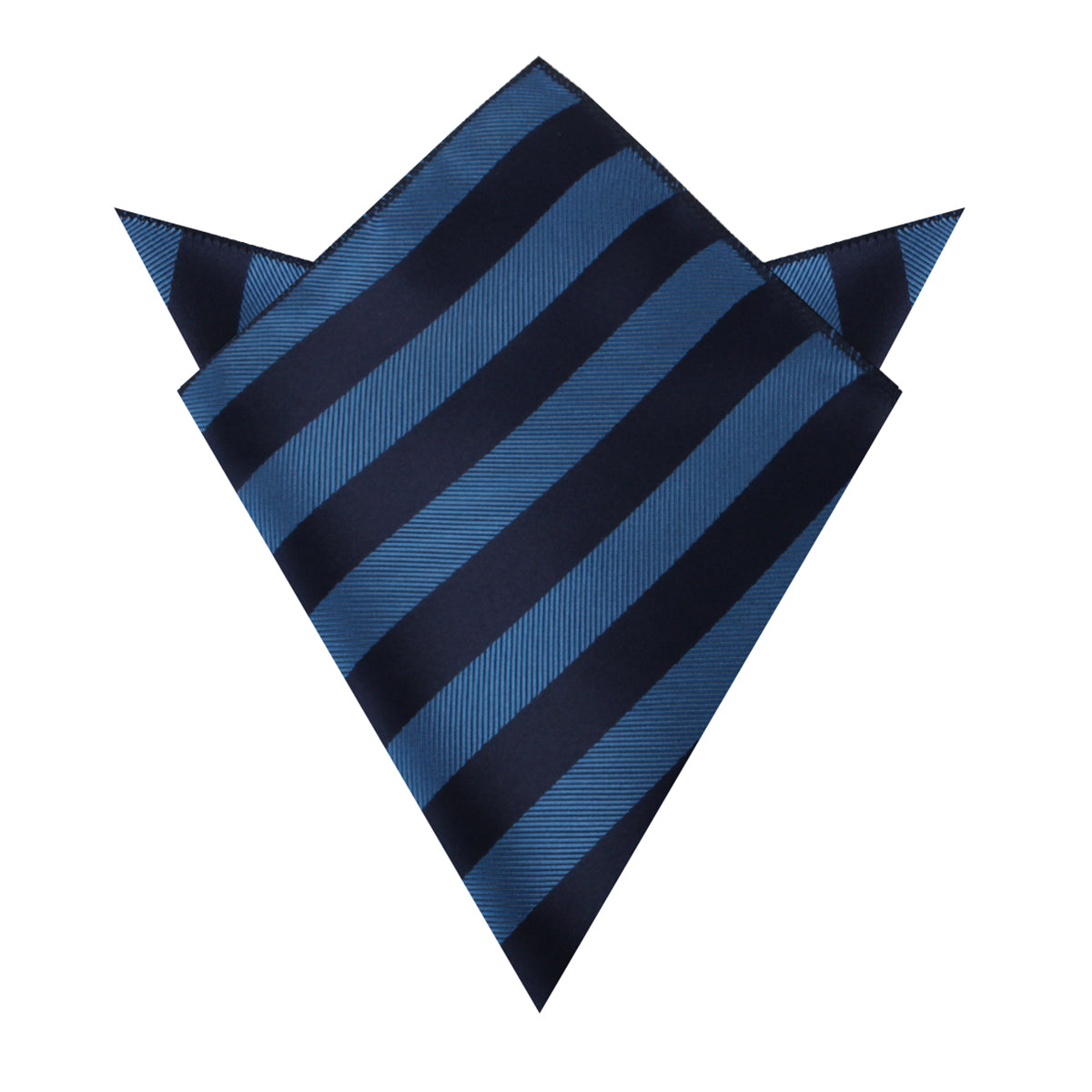 Oxford & Steel Blue Striped Pocket Square
