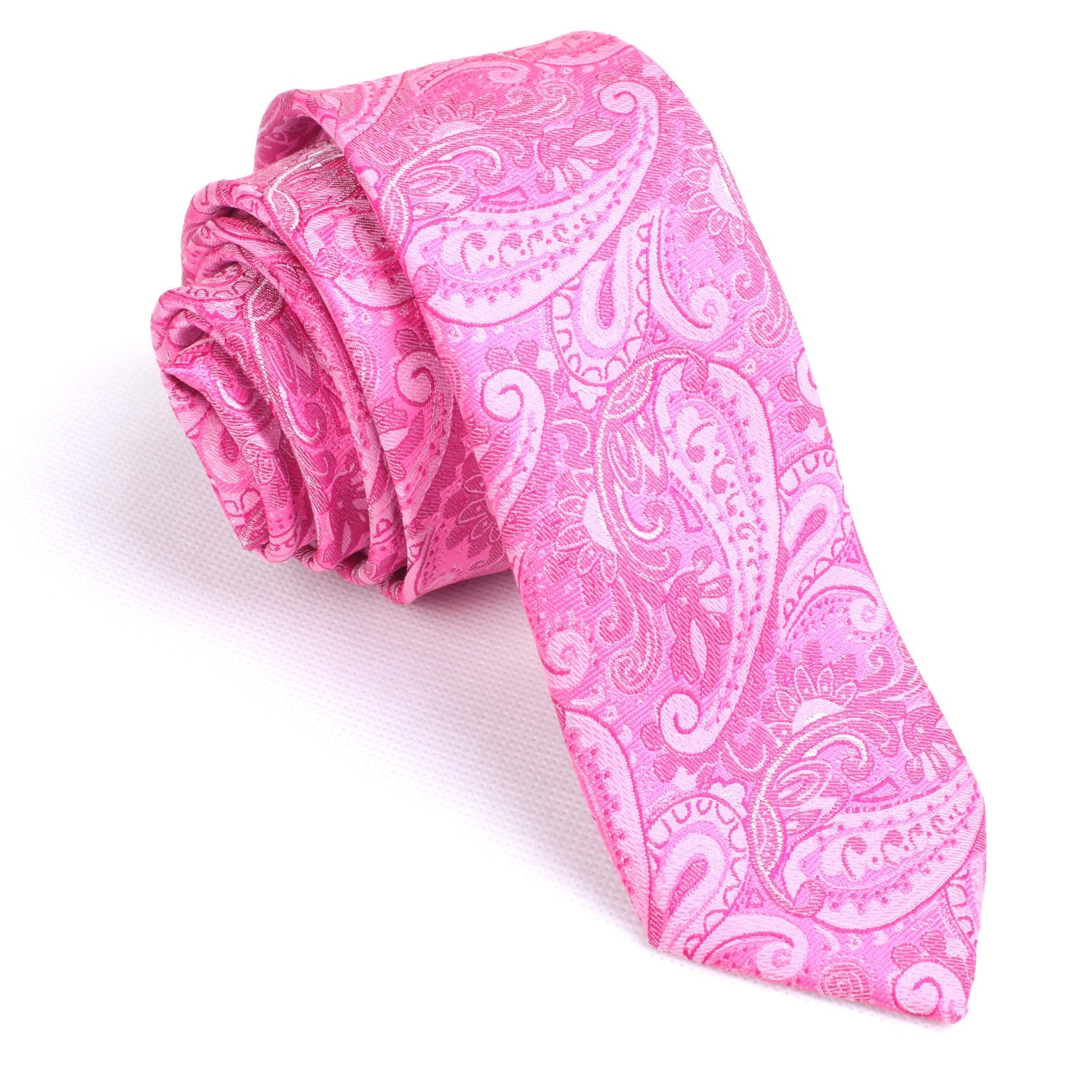 Paisley Pink Skinny Tie