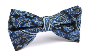 Paisley Black and Blue Bow Tie