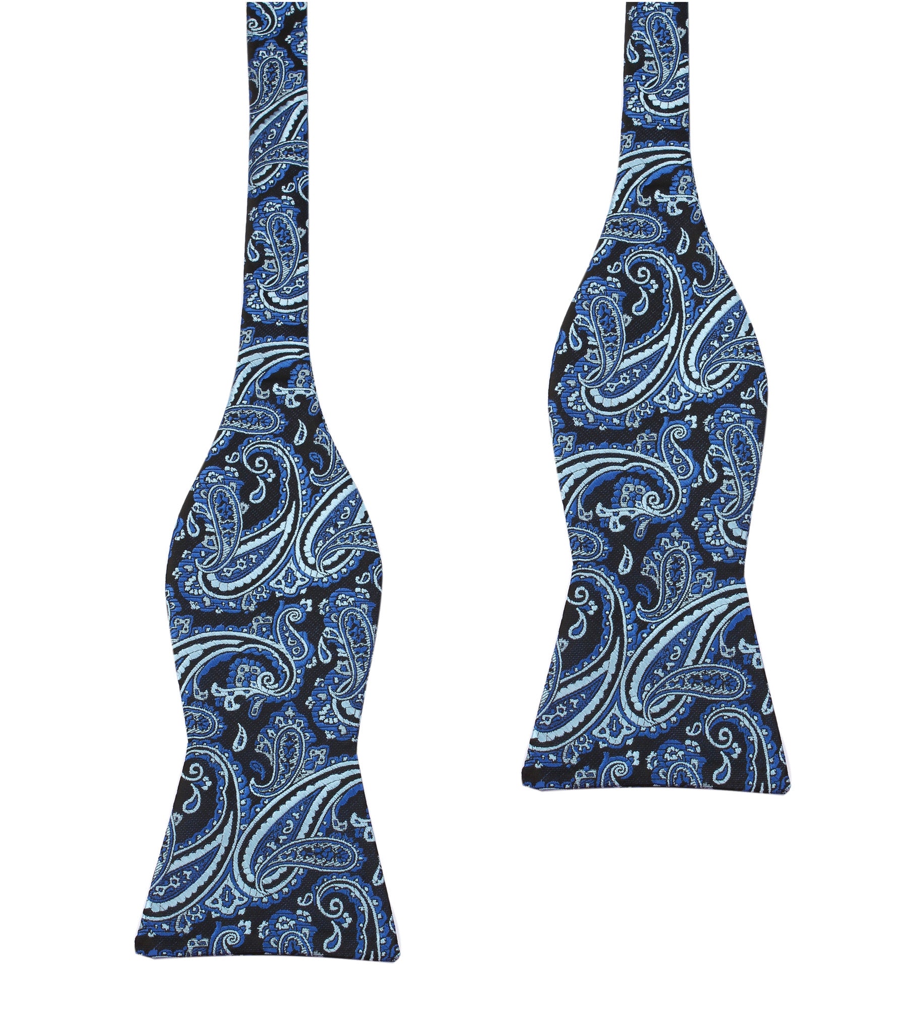Paisley Black and Blue Bow Tie Untied
