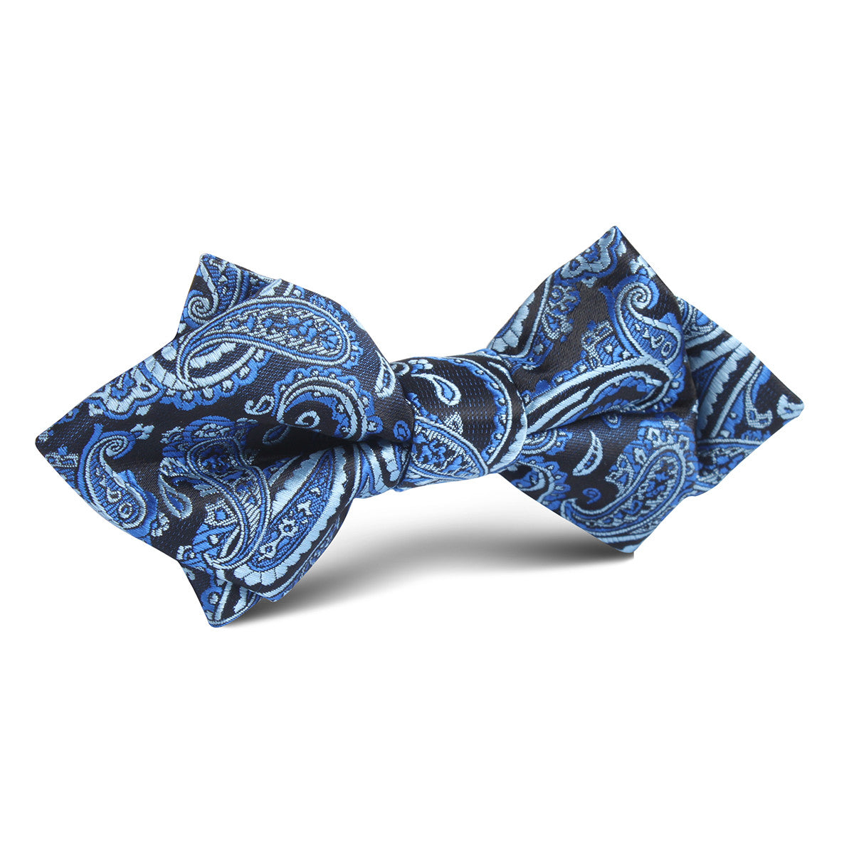 Paisley Black and Blue Diamond Bow Tie
