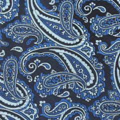 Paisley Black and Blue Fabric Self Tie Bow Tie X717
